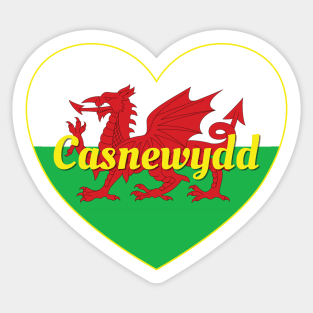 Casnewydd Cymru UK Baner Cymru Calon Sticker